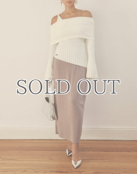 画像10: 【40%OFF】［HOUSE OF SUNNY］ Chunky Rib Top オフショルダーニットトップ - Off White (10)