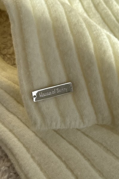 画像14: ［HOUSE OF SUNNY］ Chunky Rib Top オフショルダーニットトップ - Off White (14)