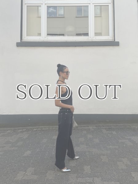 画像18: HOUSE OF SUNNY - 13OZ  Unisex Carpenter Straight Leg Denim ホワイトステッチ ストレートレッグデニム - Jet Black (18)