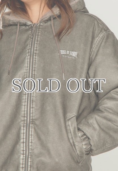 画像6: ［HOUSE OF SUNNY］Vegan Leather Hoodie Jacket  ヴィーガンレザーフーディジャケット - Dark Grey (6)