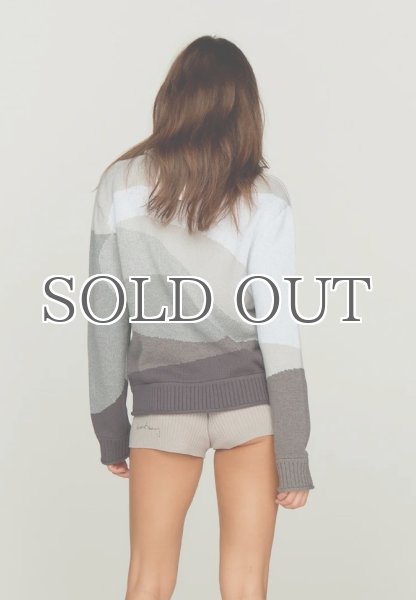 画像4: HOUSE OF SUNNY - The Greyscale Landscape Knit Top ランドスケープタートルニット - Grey Multi (4)