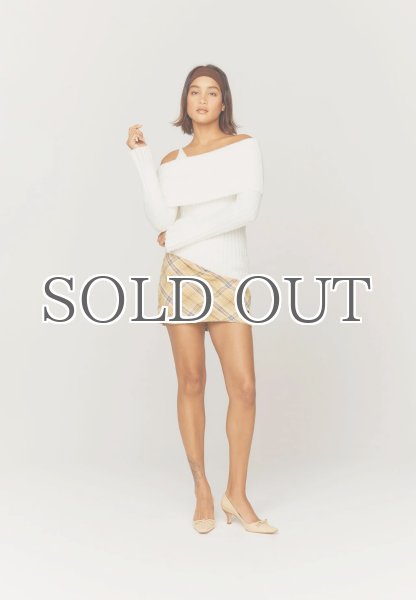 画像5: 【40%OFF】［HOUSE OF SUNNY］ Chunky Rib Top オフショルダーニットトップ - Off White (5)