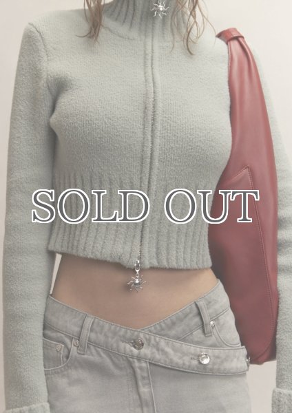 画像17: ［HOUSE OF SUNNY］Chunky Rib Peggy  ジップアップニットカーディガン - School Grey (17)