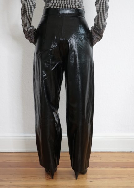 画像8: 【50%OFF】［BLOSSOM H COMPANY］FOIL PINTUCK PANTS／フォイルハイウェストタックパンツ [BLACK] (8)