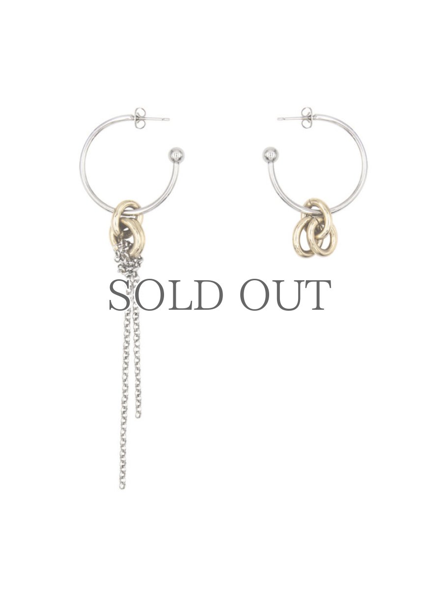 画像1: 【JUSTINE CLENQUET】GEENA EARRING /アシンメトリーフープピアス［SILVER x GOLD］ (1)