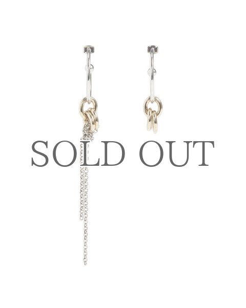 画像2: 【JUSTINE CLENQUET】GEENA EARRING /アシンメトリーフープピアス［SILVER x GOLD］ (2)