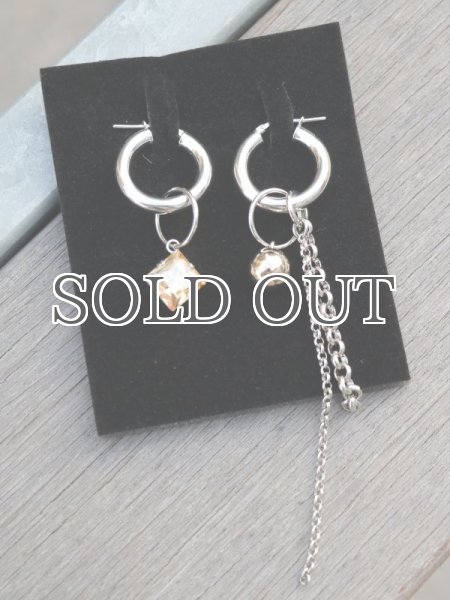 画像4: 【JUSTINE CLENQUET】QUEEN EARRING /アシンメトリーチャームピアス［SILVER x GOLD］ (4)