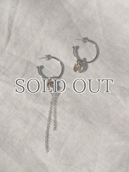 画像5: 【JUSTINE CLENQUET】GEENA EARRING /アシンメトリーフープピアス［SILVER x GOLD］ (5)