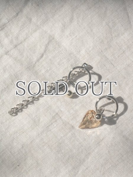 画像5: 【JUSTINE CLENQUET】ELLIE EARRING／アシンメトリーチャームピアス［SILVER］ (5)