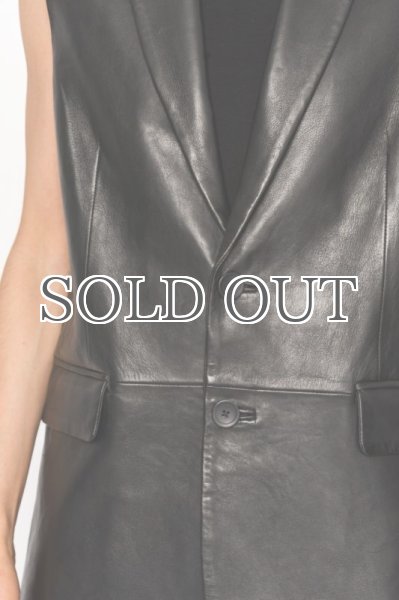 画像5: 【LAMARQUE】INDIANA Black Leather Vest／ラムレザーベスト [Black] (5)
