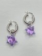 画像1: LEVENS - LA BOMBA HOOP EARRINGS ガラスチャーム付きフープピアス  (1)