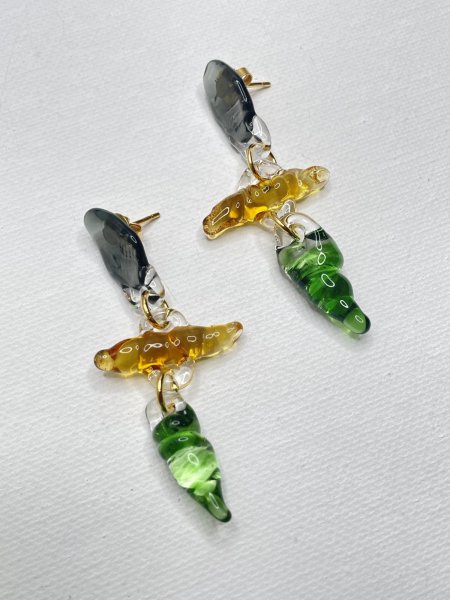 画像1: LEVENS - VENICE EARRINGS - マルチチャームガラス製ピアス (1)