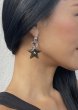 画像1: LEVENS - MINI GLASS HOOP + STAR CHARM EARRINGS ガラス製チャーム付きフープピアス - BLACK (1)
