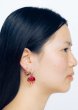 画像6: LEVENS - MINI GLASS HOOP + HEART CHARM EARRINGS ハートチャーム＋ガラスフープピアス - RED (6)