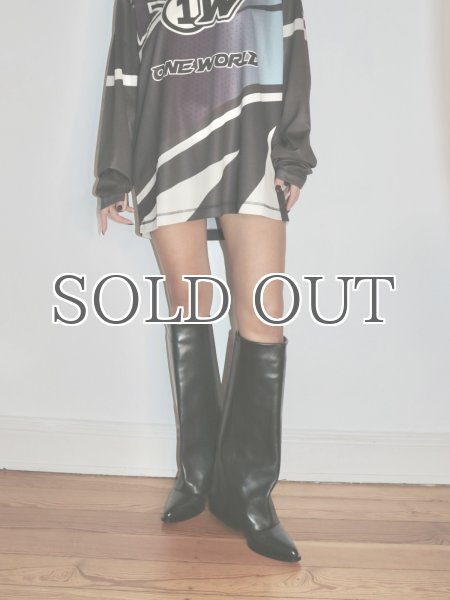 画像6: MI/MAI - JOAN Black Leather Cuff Boots (6)