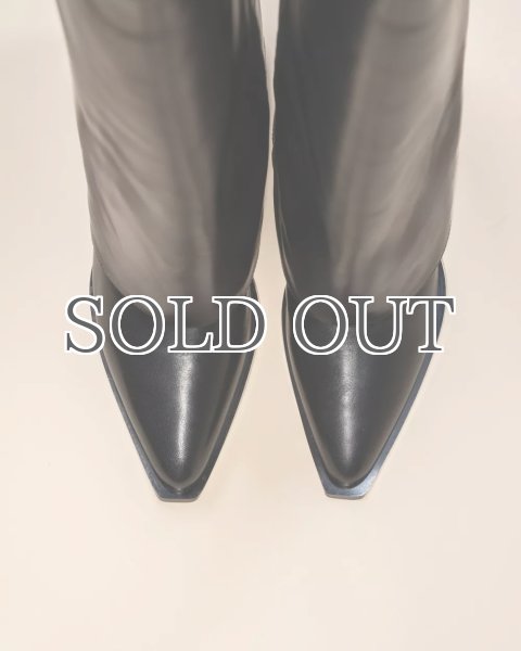 画像4: MI/MAI - JOAN Black Leather Cuff Boots (4)