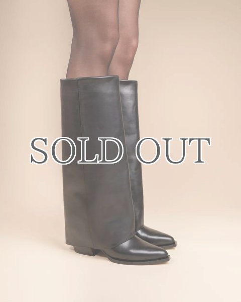 画像3: MI/MAI - JOAN Black Leather Cuff Boots (3)