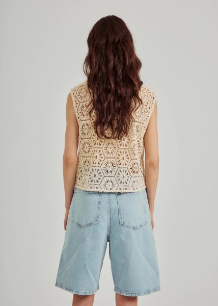 画像3: NORR - Crochet Top クロシェニットジレトップ - Off-White (3)