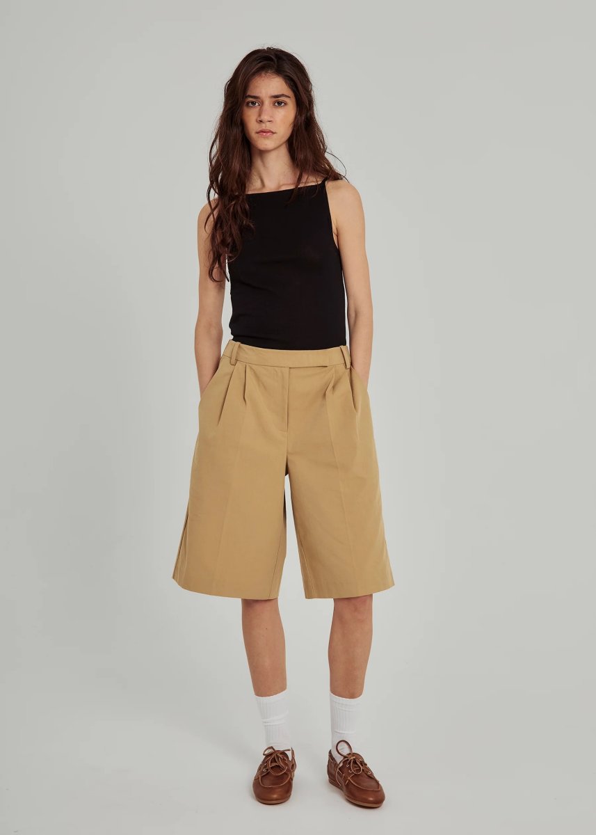 画像1: NORR - Esther Wide Shorts ワイドハーフパンツ - Camel (1)