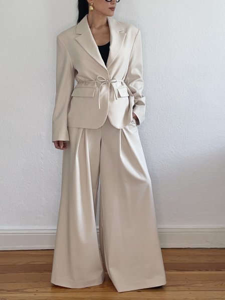 画像11: NORR - Kamin String Blazer ストリングウエストブレザー - Light Beige (11)