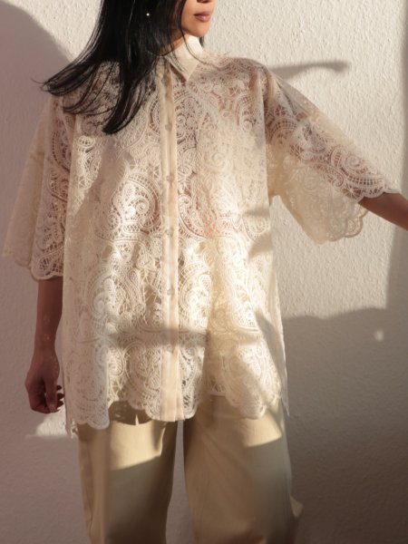 画像9: NORR - Rome Oversize Shirt  オーバーサイズレースシャツ - Ivory (9)