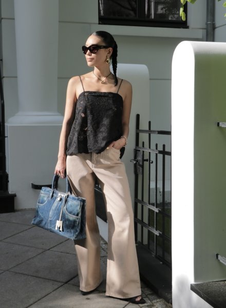 画像10: NORR - Hannali Wide Belt Jeans ワイドジーンズ - Light sand (10)