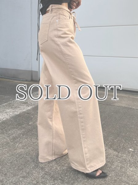 画像9: ［NORR］Hannali Wide Belt Jeans ワイドジーンズ - Light sand (9)