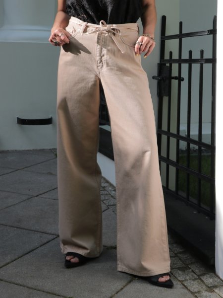 画像8: NORR - Hannali Wide Belt Jeans ワイドジーンズ - Light sand (8)