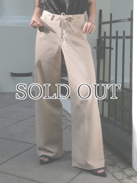 画像8: ［NORR］Hannali Wide Belt Jeans ワイドジーンズ - Light sand (8)