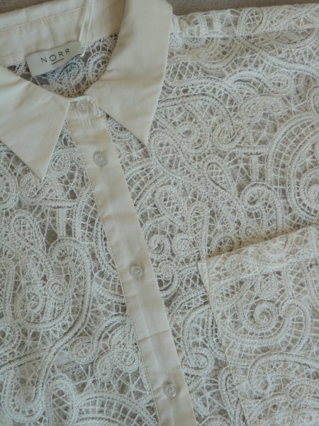 画像12: NORR - Rome Oversize Shirt  オーバーサイズレースシャツ - Ivory (12)