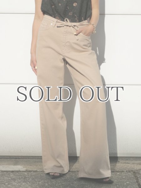 画像5: ［NORR］Hannali Wide Belt Jeans ワイドジーンズ - Light sand (5)