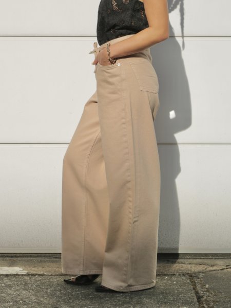 画像7: NORR - Hannali Wide Belt Jeans ワイドジーンズ - Light sand (7)