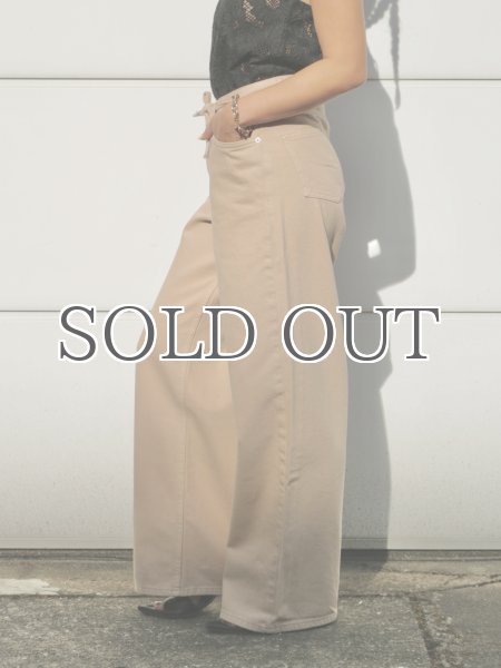 画像7: ［NORR］Hannali Wide Belt Jeans ワイドジーンズ - Light sand (7)