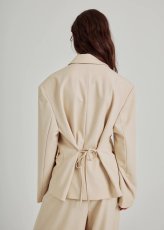 画像2: NORR - Kamin String Blazer ストリングウエストブレザー - Light Beige (2)
