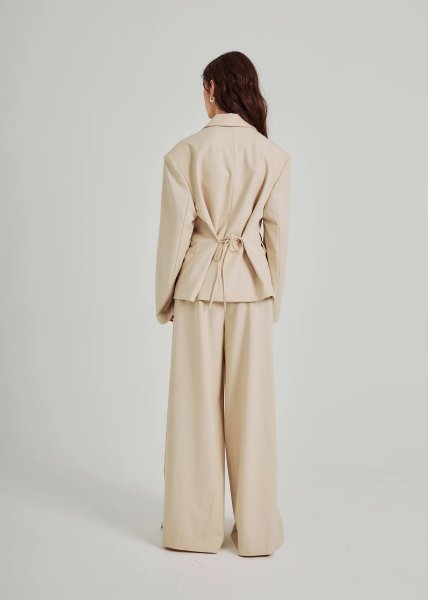 画像4: NORR - Kamin String Blazer ストリングウエストブレザー - Light Beige (4)