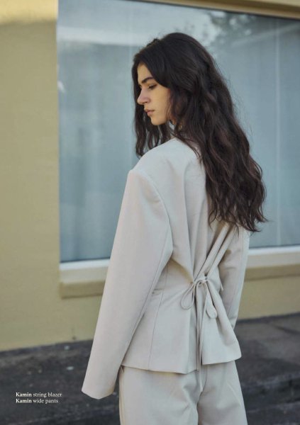 画像7: NORR - Kamin String Blazer ストリングウエストブレザー - Light Beige (7)