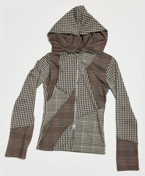 画像7: ［RAVE REVIEW］DEA ZIP HOODIE - BROWN CHECK (7)
