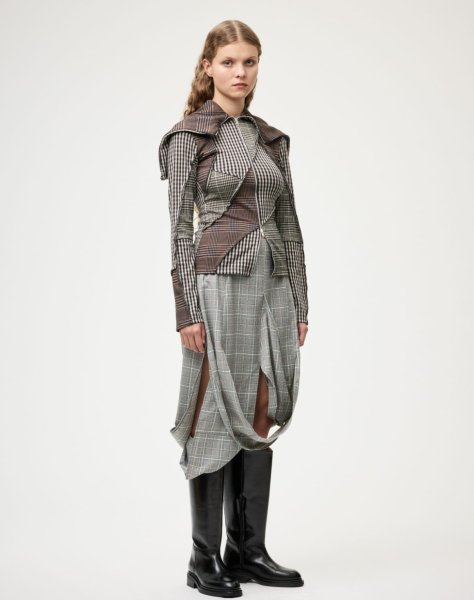 画像3: ［RAVE REVIEW］DEA ZIP HOODIE - BROWN CHECK (3)