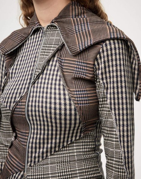 画像6: ［RAVE REVIEW］DEA ZIP HOODIE - BROWN CHECK (6)