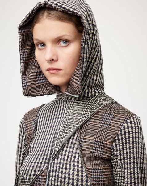 画像5: ［RAVE REVIEW］DEA ZIP HOODIE - BROWN CHECK (5)