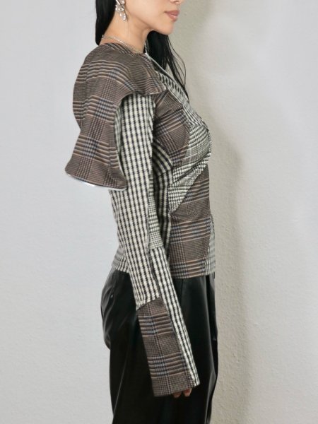 画像12: ［RAVE REVIEW］DEA ZIP HOODIE - BROWN CHECK (12)