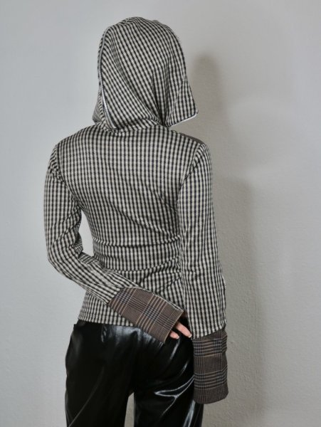 画像16: ［RAVE REVIEW］DEA ZIP HOODIE - BROWN CHECK (16)