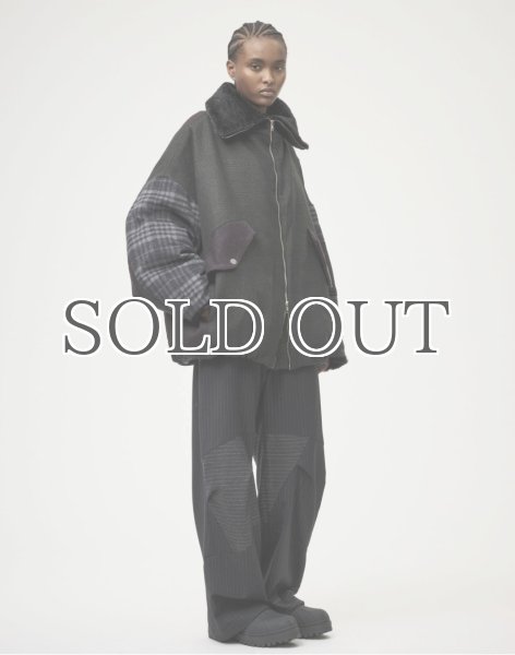 画像19: ［RAVE REVIEW］BILLIE BOMBER JACKET - DARK GREEN x GREY CHECK (19)