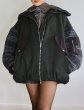 画像2: ［RAVE REVIEW］BILLIE BOMBER JACKET - DARK GREEN x GREY CHECK (2)