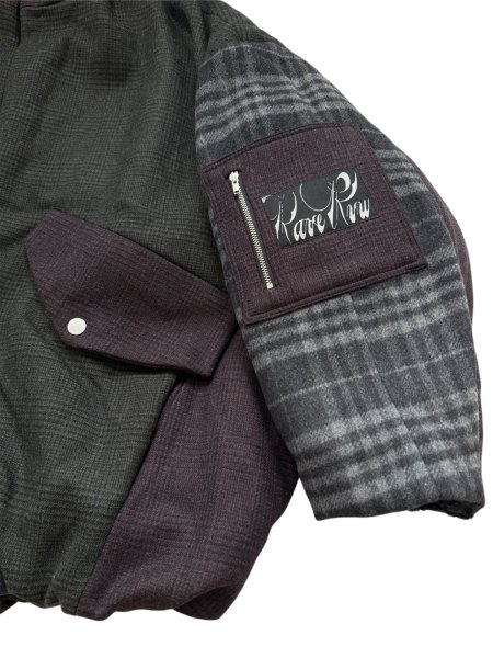 画像13: ［RAVE REVIEW］BILLIE BOMBER JACKET - DARK GREEN x GREY CHECK (13)