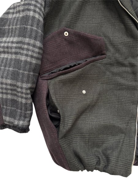 画像15: ［RAVE REVIEW］BILLIE BOMBER JACKET - DARK GREEN x GREY CHECK (15)
