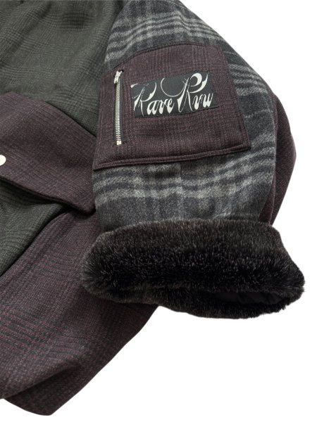 画像14: ［RAVE REVIEW］BILLIE BOMBER JACKET - DARK GREEN x GREY CHECK (14)