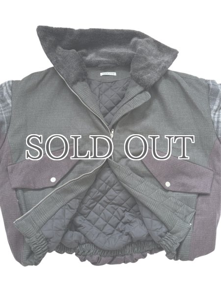 画像12: ［RAVE REVIEW］BILLIE BOMBER JACKET - DARK GREEN x GREY CHECK (12)
