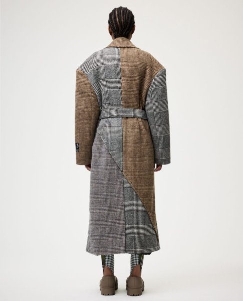 画像3: ［RAVE REVIEW］VICKY DOUBLE BREASTED COAT - BROWN x GREY CHECK (3)