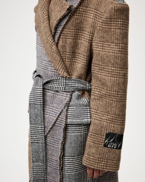 画像4: ［RAVE REVIEW］VICKY DOUBLE BREASTED COAT - BROWN x GREY CHECK (4)